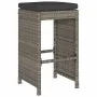 Taburetes altos de bar de jardín cojines 4 uds ratán PE gris de , Sillas de jardín - Ref: Foro24-368690, Precio: 257,16 €, De...