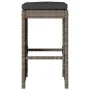 Taburetes altos de bar de jardín cojines 4 uds ratán PE gris de , Sillas de jardín - Ref: Foro24-368690, Precio: 257,16 €, De...