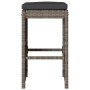 Taburetes altos de bar de jardín cojines 4 uds ratán PE gris de , Sillas de jardín - Ref: Foro24-368690, Precio: 228,21 €, De...