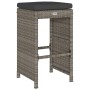 Taburetes altos de bar de jardín cojines 4 uds ratán PE gris de , Sillas de jardín - Ref: Foro24-368690, Precio: 228,21 €, De...