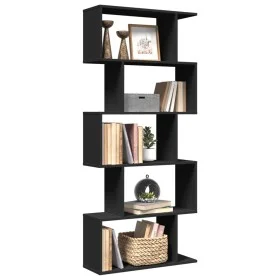 Librería divisora 5 niveles madera ingeniería negra 70x24x161cm de , Librerías y estanterías - Ref: Foro24-858094, Precio: 66...