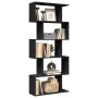 Librería divisora 5 niveles madera ingeniería negra 70x24x161cm de , Librerías y estanterías - Ref: Foro24-858094, Precio: 66...