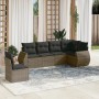 Set de muebles de jardín 6 pzas y cojines ratán sintético gris en Conjuntos de jardín | Comprar online en Foru.es