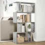 Librería divisora 4 niveles madera gris hormigón 70x24x129 cm de , Librerías y estanterías - Ref: Foro24-858105, Precio: 53,8...