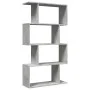Librería divisora 4 niveles madera gris hormigón 70x24x129 cm de , Librerías y estanterías - Ref: Foro24-858105, Precio: 53,8...