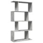 Librería divisora 4 niveles madera gris hormigón 70x24x129 cm de , Librerías y estanterías - Ref: Foro24-858105, Precio: 54,6...