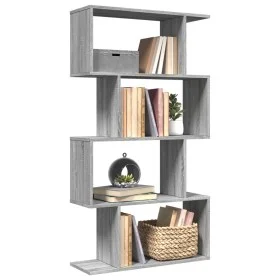Librería divisora 4 niveles madera gris Sonoma 70x24x129 cm de , Librerías y estanterías - Ref: Foro24-858107, Precio: 53,30 ...