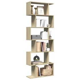 Librería divisora 6 niveles madera roble Sonoma 70x24x193 cm de , Librerías y estanterías - Ref: Foro24-858086, Precio: 76,16...