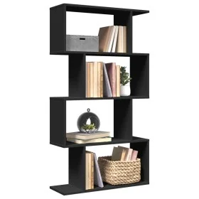 Librería divisora 4 niveles madera ingeniería negra 70x24x129cm de , Librerías y estanterías - Ref: Foro24-858103, Precio: 57...