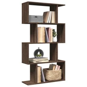 Librería divisora 4 niveles madera marrón roble 70x24x129 cm de , Librerías y estanterías - Ref: Foro24-858108, Precio: 53,30...
