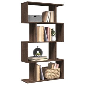 Librería divisora 4 niveles madera marrón roble 70x24x129 cm de , Librerías y estanterías - Ref: Foro24-858108, Precio: 54,10...