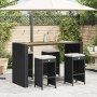 Taburetes altos de bar de jardín cojines 4 uds ratán PE negro de , Sillas de jardín - Ref: Foro24-368689, Precio: 224,95 €, D...