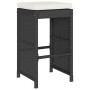 Taburetes altos de bar de jardín cojines 4 uds ratán PE negro de , Sillas de jardín - Ref: Foro24-368689, Precio: 224,95 €, D...