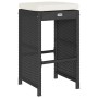 Taburetes altos de bar de jardín cojines 4 uds ratán PE negro de , Sillas de jardín - Ref: Foro24-368689, Precio: 224,95 €, D...
