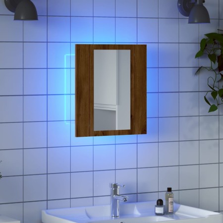 Armario de baño con espejo LED madera roble artisan 40x12x45 cm de , Tocadores de baño - Ref: Foro24-856280, Precio: 43,57 €,...