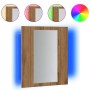Armario de baño con espejo LED madera roble artisan 40x12x45 cm de , Tocadores de baño - Ref: Foro24-856280, Precio: 43,57 €,...