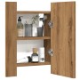 Armario de baño con espejo LED madera roble artisan 40x12x45 cm de , Tocadores de baño - Ref: Foro24-856280, Precio: 43,57 €,...