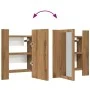Armario de baño con espejo LED madera roble artisan 40x12x45 cm de , Tocadores de baño - Ref: Foro24-856280, Precio: 42,27 €,...