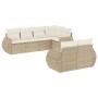 Set sofás de jardín 7 piezas y cojines ratán sintético beige en Conjuntos de jardín | Comprar online en Foru.es