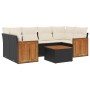 Set de comedor de jardín 7 pzas y cojines ratán sintético negro de , Conjuntos de jardín - Ref: Foro24-3259879, Precio: 444,1...