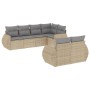 Set sofás de jardín 7 piezas y cojines ratán sintético beige en Conjuntos de jardín | Comprar online en Foru.es