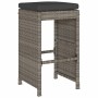 Taburetes altos de bar de jardín cojines 2 uds ratán PE gris de , Sillas de jardín - Ref: Foro24-368687, Precio: 120,93 €, De...