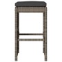 Taburetes altos de bar de jardín cojines 2 uds ratán PE gris de , Sillas de jardín - Ref: Foro24-368687, Precio: 120,93 €, De...