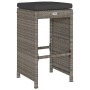 Taburetes altos de bar de jardín cojines 2 uds ratán PE gris de , Sillas de jardín - Ref: Foro24-368687, Precio: 120,93 €, De...