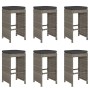 Taburetes altos de bar de jardín cojines 6 uds ratán PE gris de , Sillas de jardín - Ref: Foro24-368693, Precio: 349,01 €, De...