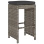 Taburetes altos de bar de jardín cojines 6 uds ratán PE gris de , Sillas de jardín - Ref: Foro24-368693, Precio: 349,01 €, De...