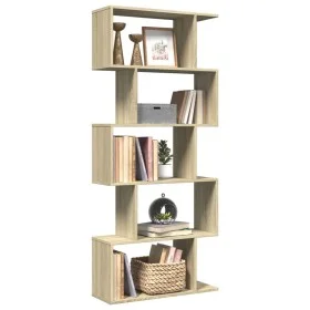 Librería divisora 5 niveles madera roble Sonoma 70x24x161 cm de , Librerías y estanterías - Ref: Foro24-858095, Precio: 64,07...