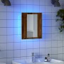 Armario de baño con espejo LED madera envejecida 40x12x45 cm de , Tocadores de baño - Ref: Foro24-856279, Precio: 39,55 €, De...