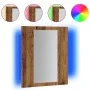 Armario de baño con espejo LED madera envejecida 40x12x45 cm de , Tocadores de baño - Ref: Foro24-856279, Precio: 38,64 €, De...