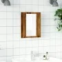 Armario de baño con espejo LED madera envejecida 40x12x45 cm de , Tocadores de baño - Ref: Foro24-856279, Precio: 38,64 €, De...
