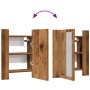Armario de baño con espejo LED madera envejecida 40x12x45 cm de , Tocadores de baño - Ref: Foro24-856279, Precio: 39,55 €, De...