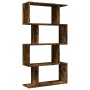 Librería divisora 4 niveles madera roble ahumado 70x24x129 cm de , Librerías y estanterías - Ref: Foro24-858106, Precio: 58,7...