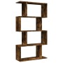 Librería divisora 4 niveles madera roble ahumado 70x24x129 cm de , Librerías y estanterías - Ref: Foro24-858106, Precio: 58,7...