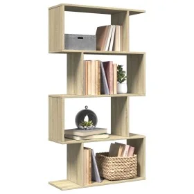 Librería divisora 4 niveles madera roble Sonoma 70x24x129 cm de , Librerías y estanterías - Ref: Foro24-858104, Precio: 55,72...