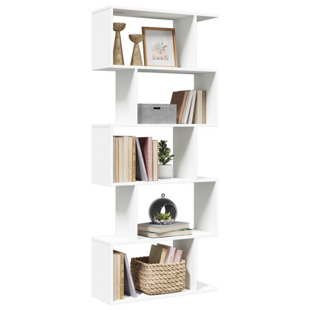Librería divisor 5 niveles madera ingeniería blanco 70x24x161cm de , Librerías y estanterías - Ref: Foro24-858093, Precio: 62...