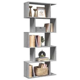 Librería divisora 5 niveles madera gris Sonoma 70x24x161 cm de , Librerías y estanterías - Ref: Foro24-858098, Precio: 61,46 ...