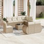 Set de sofás de jardín 9 pzas con cojines ratán sintético beige en Conjuntos de jardín | Comprar online en Foru.es