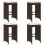 Taburetes de bar de jardín con cojines 4 uds ratán PE marrón de , Sillas de jardín - Ref: Foro24-368688, Precio: 228,80 €, De...