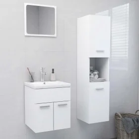 Juego de muebles de baño madera de ingeniería blanco de , Muebles de baño - Ref: Foro24-3070946, Precio: 98,36 €, Descuento: %