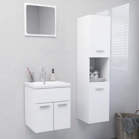 Juego de muebles de baño madera de ingeniería blanco de , Muebles de baño - Ref: Foro24-3070946, Precio: 97,67 €, Descuento: %