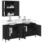 Set de muebles de baño 3 piezas madera contrachapada negro de , Muebles de baño - Ref: Foro24-3214730, Precio: 171,48 €, Desc...