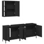 Set de muebles de baño 3 piezas madera contrachapada negro de , Muebles de baño - Ref: Foro24-3214730, Precio: 171,48 €, Desc...