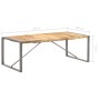 Mesa de comedor madera maciza de mango rugosa 220x100x75 cm de , Mesas de cocina y de comedor - Ref: Foro24-321566, Precio: 3...