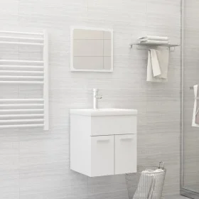 Conjunto de muebles de baño 2 pzas madera contrachapada blanco de , Muebles de baño - Ref: Foro24-804773, Precio: 47,32 €, De...