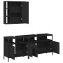 Set de muebles de baño 3 piezas madera contrachapada negro de , Muebles de baño - Ref: Foro24-3214725, Precio: 182,23 €, Desc...