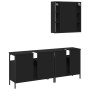 Set de muebles de baño 3 piezas madera contrachapada negro de , Muebles de baño - Ref: Foro24-3214725, Precio: 182,23 €, Desc...